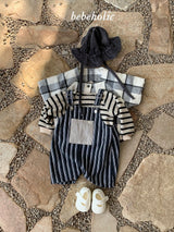 ［bebe holic］More stripe suspender suit
