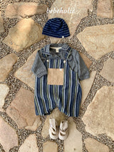 ［bebe holic］More stripe suspender suit