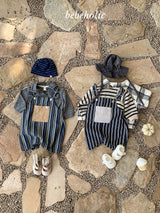 ［bebe holic］More stripe suspender suit