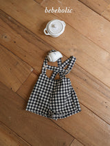 ［bebe holic］Aco check suspender pants