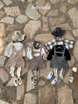 ［bebe holic］Aco check suspender pants