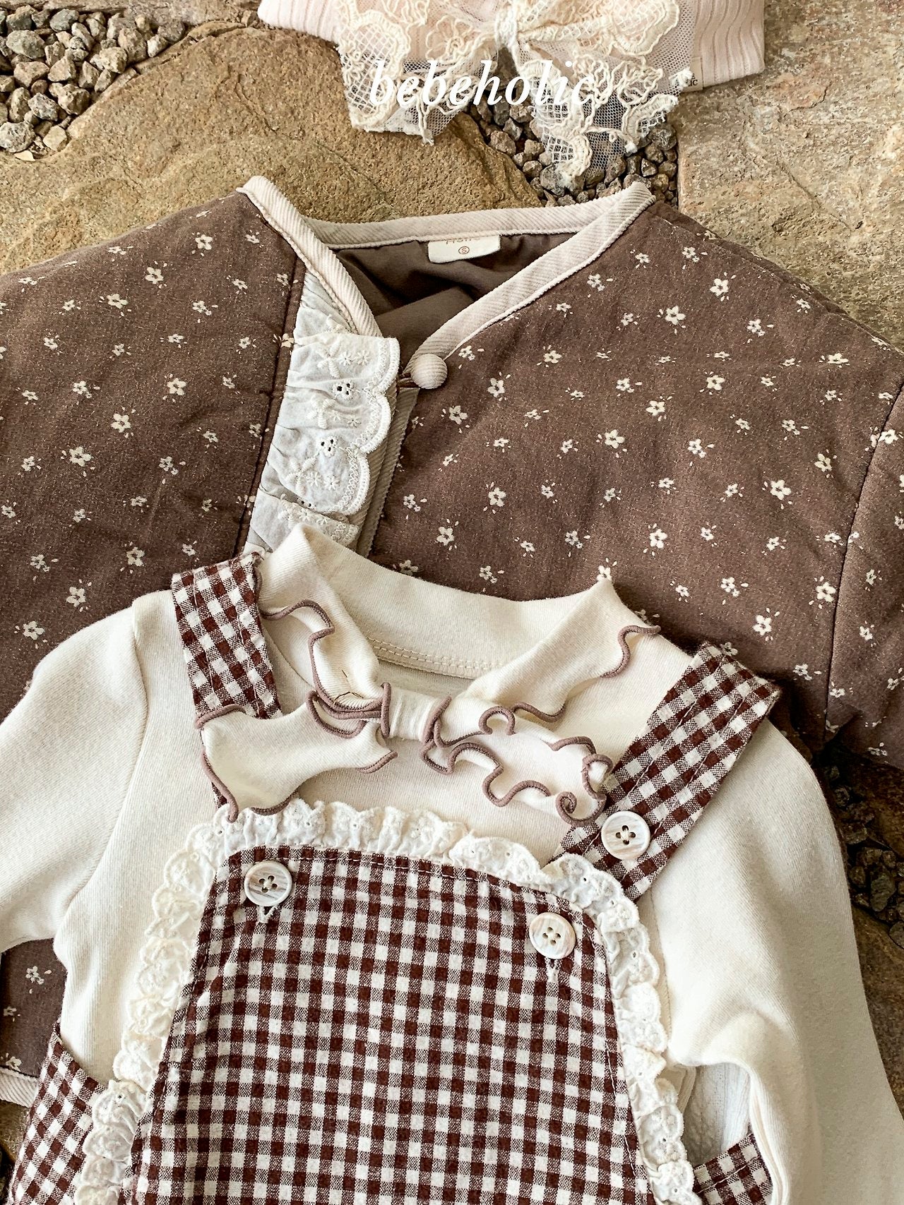 ［bebe holic］Petit lace suspender suit
