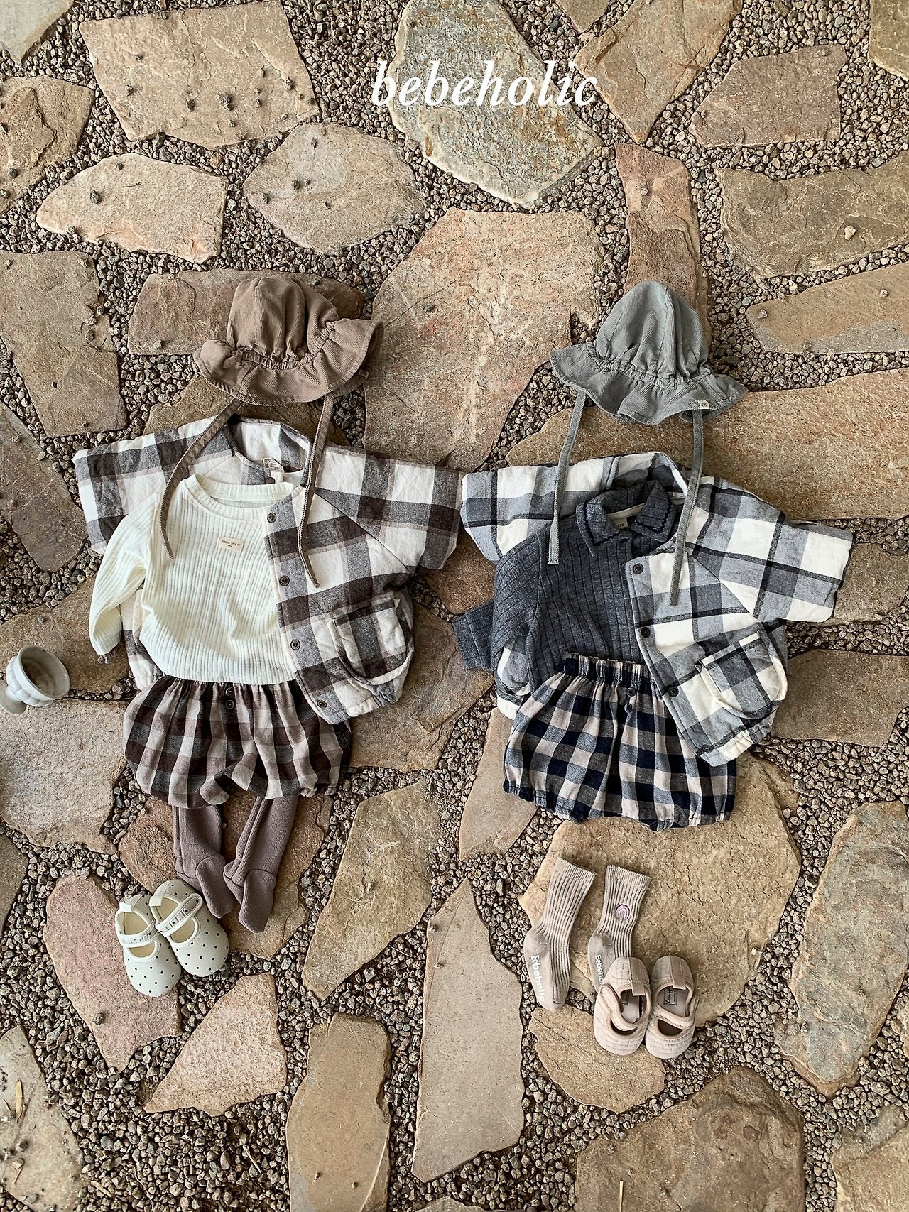 ［bebe holic］Tico check pants