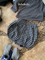 ［bebe holic］Subby check pumpkin pants