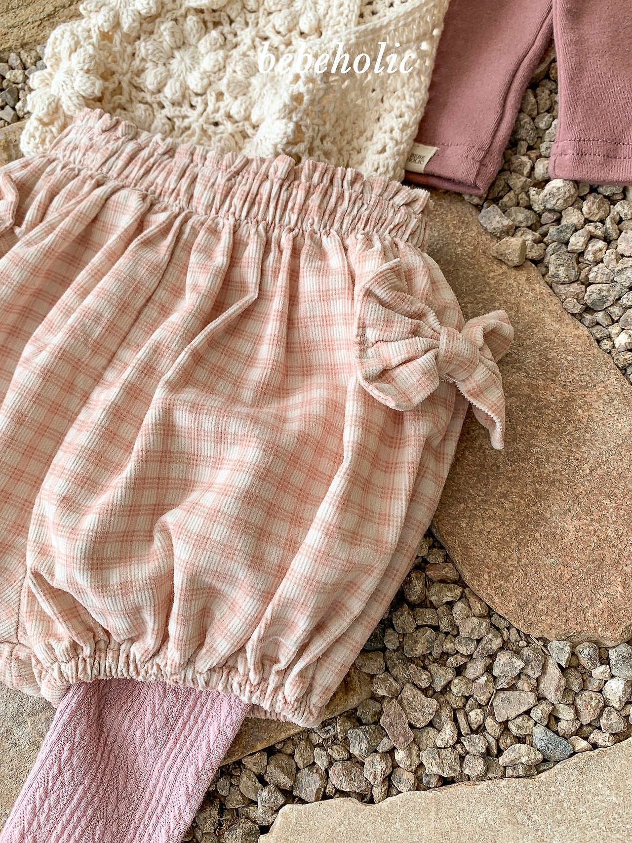 ［bebe holic］Ribbon check bloomer