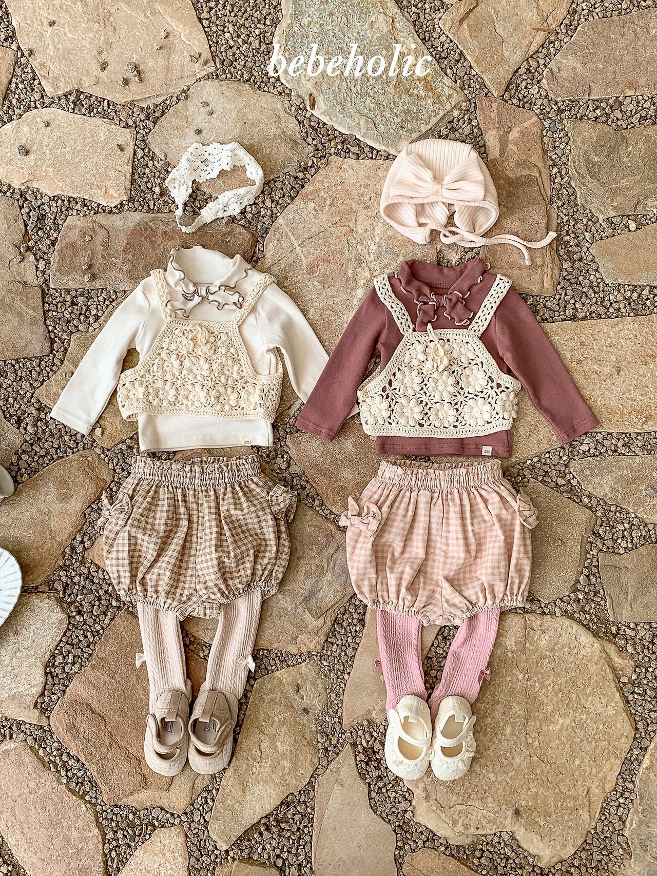 ［bebe holic］Ribbon check bloomer