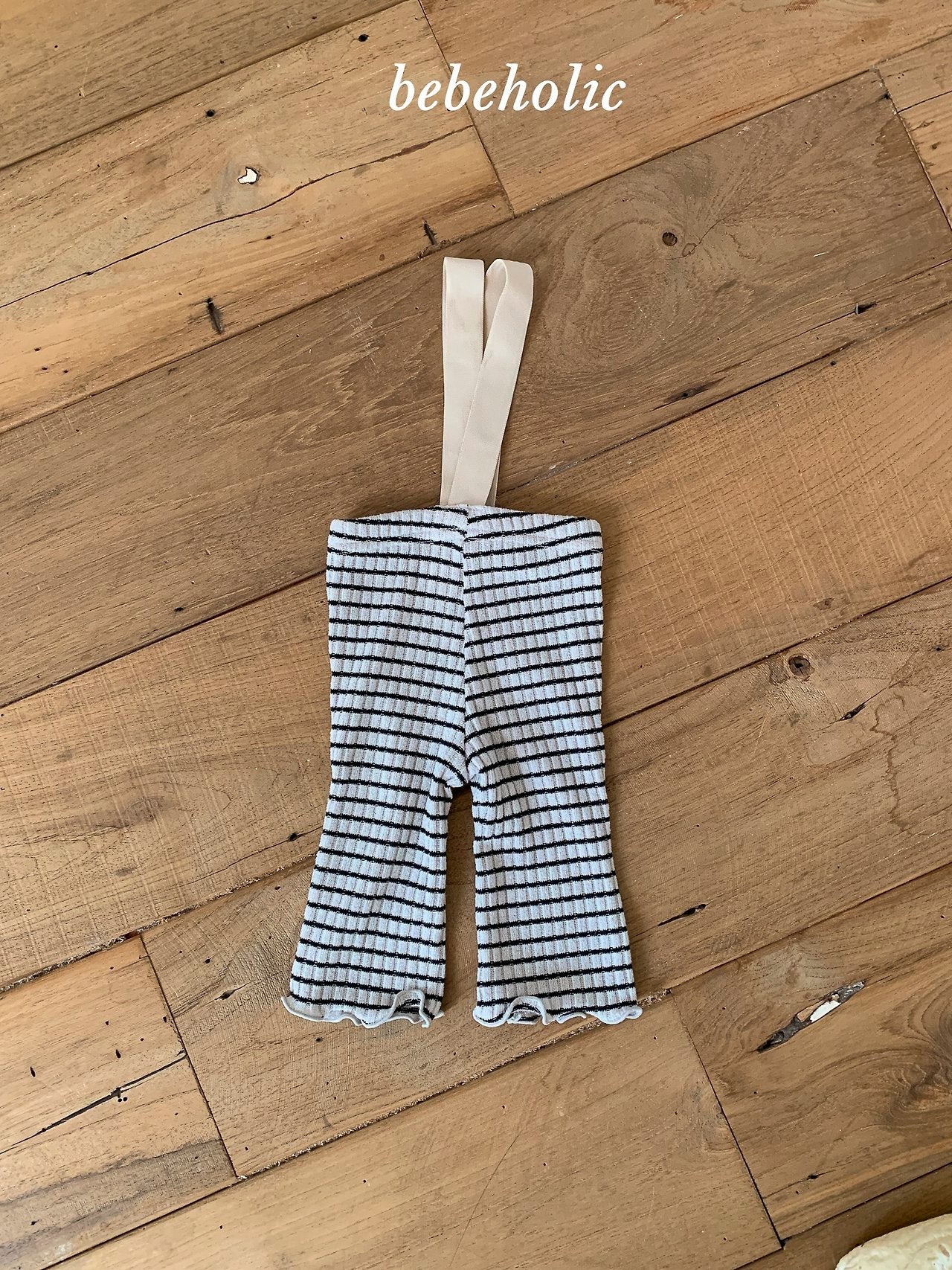 ［bebe holic］Rissa stripe suspender pants