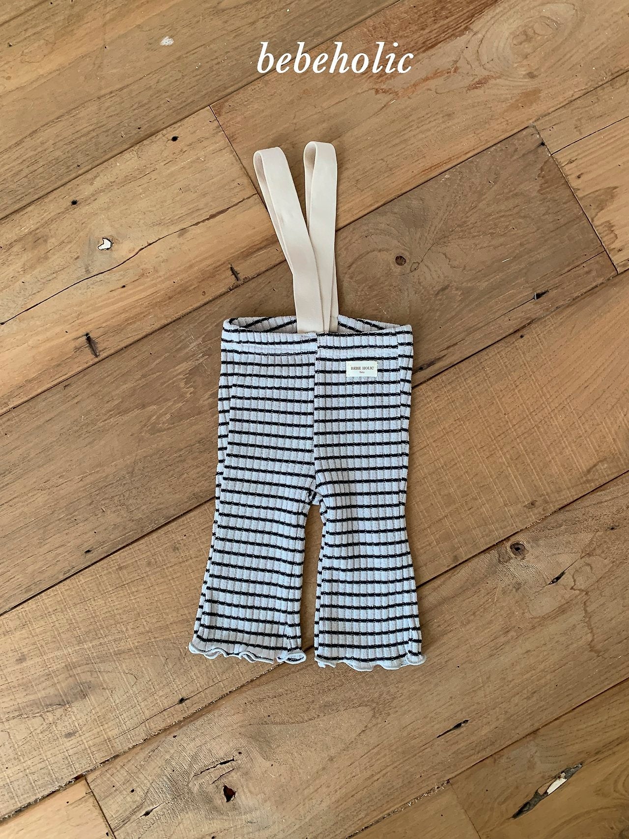 ［bebe holic］Rissa stripe suspender pants