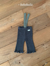 ［bebe holic］Rissa stripe suspender pants