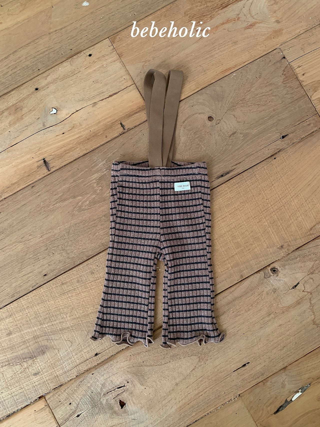 ［bebe holic］Rissa stripe suspender pants