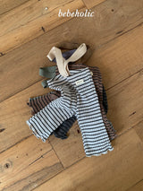 ［bebe holic］Rissa stripe suspender pants