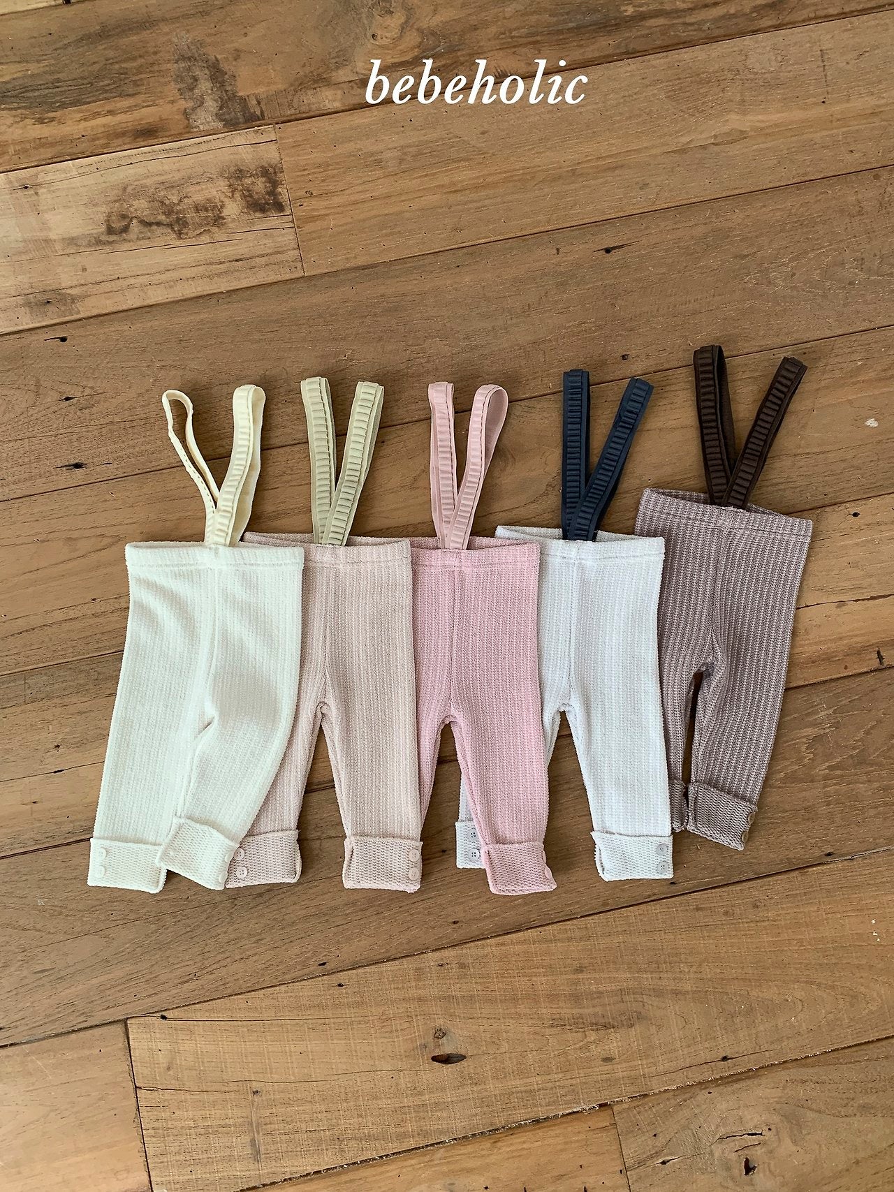 ［bebe holic］Claire knit suspender leggings