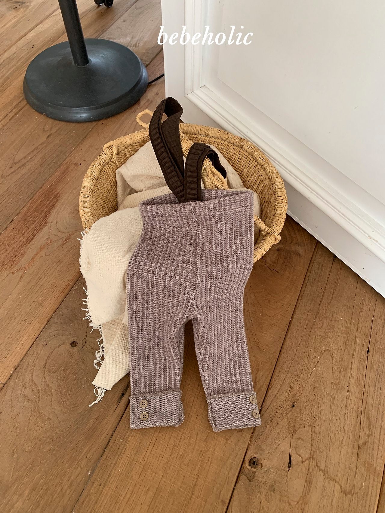 ［bebe holic］Claire knit suspender leggings
