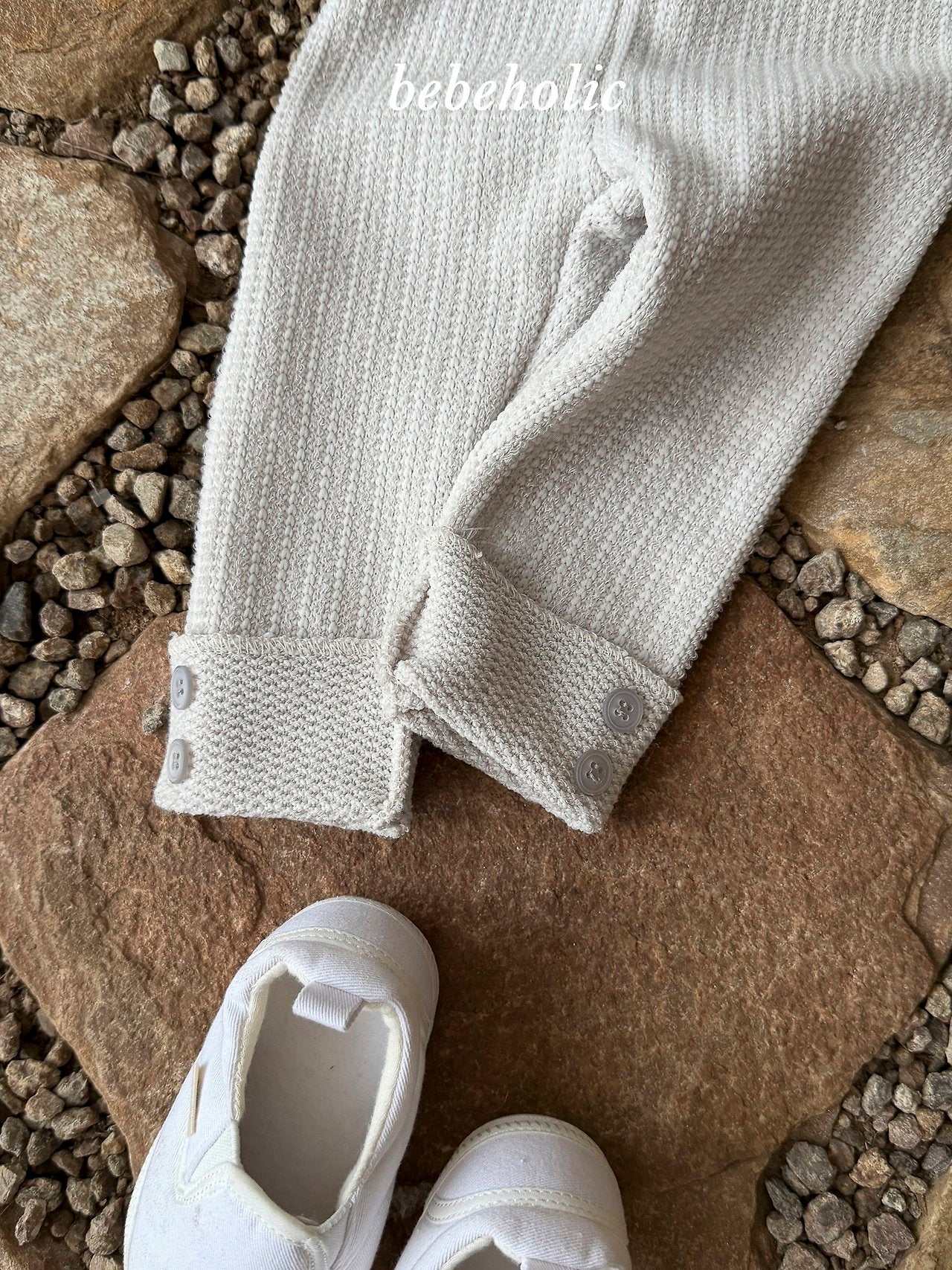 ［bebe holic］Claire knit suspender leggings