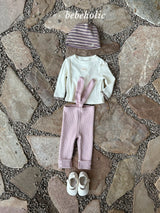 ［bebe holic］Claire knit suspender leggings