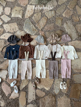 ［bebe holic］Claire knit suspender leggings
