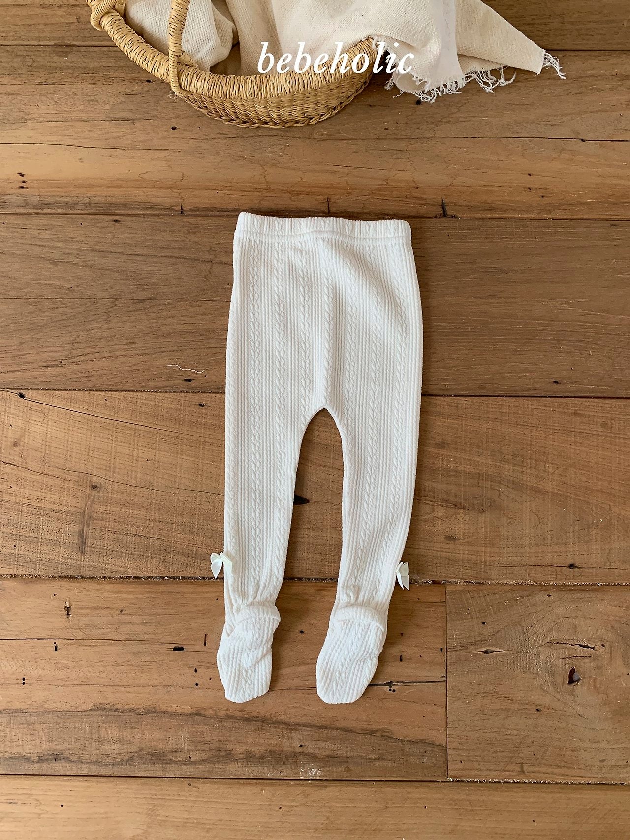［bebe holic］Ribbon foot leggings