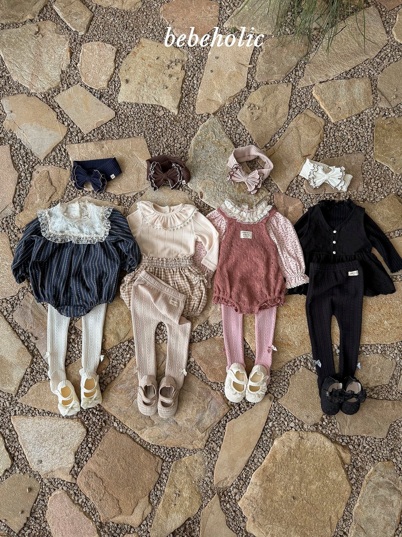 ［bebe holic］Ribbon foot leggings