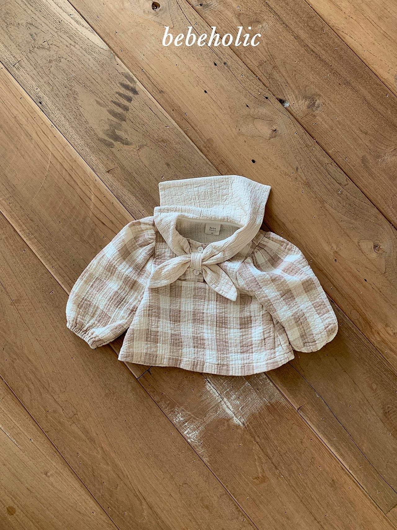 ［bebe holic］Melly cape check blouse