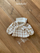 ［bebe holic］Melly cape check blouse