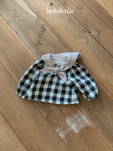 ［bebe holic］Melly cape check blouse