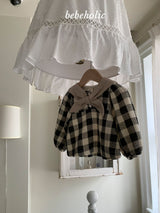 ［bebe holic］Melly cape check blouse