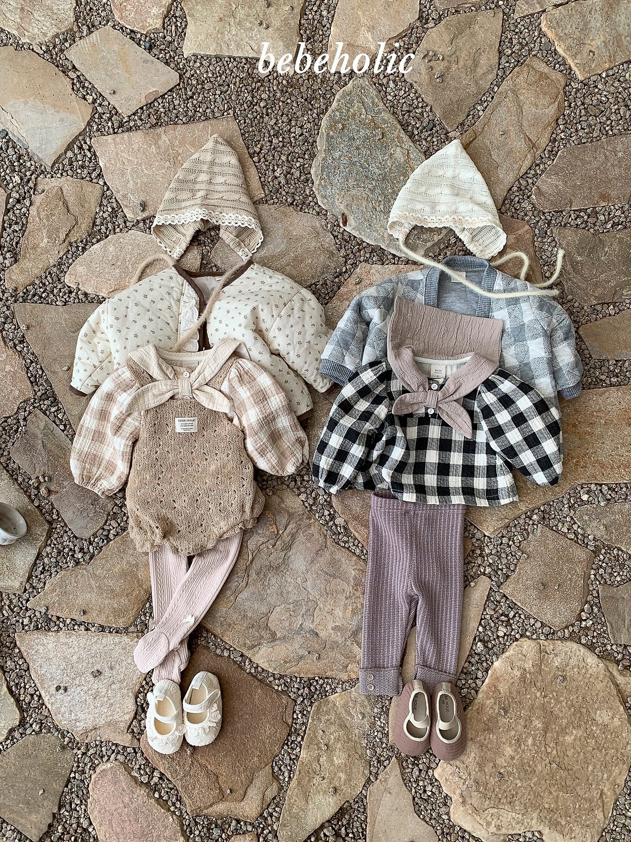 ［bebe holic］Melly cape check blouse