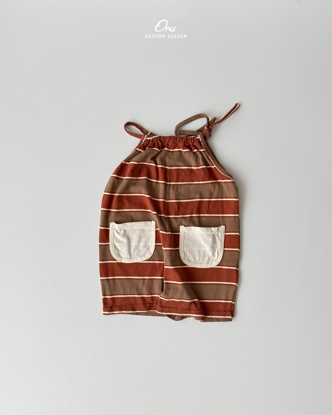 ［onu］String stripe ovrealls