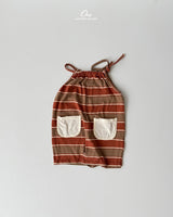 ［onu］String stripe ovrealls