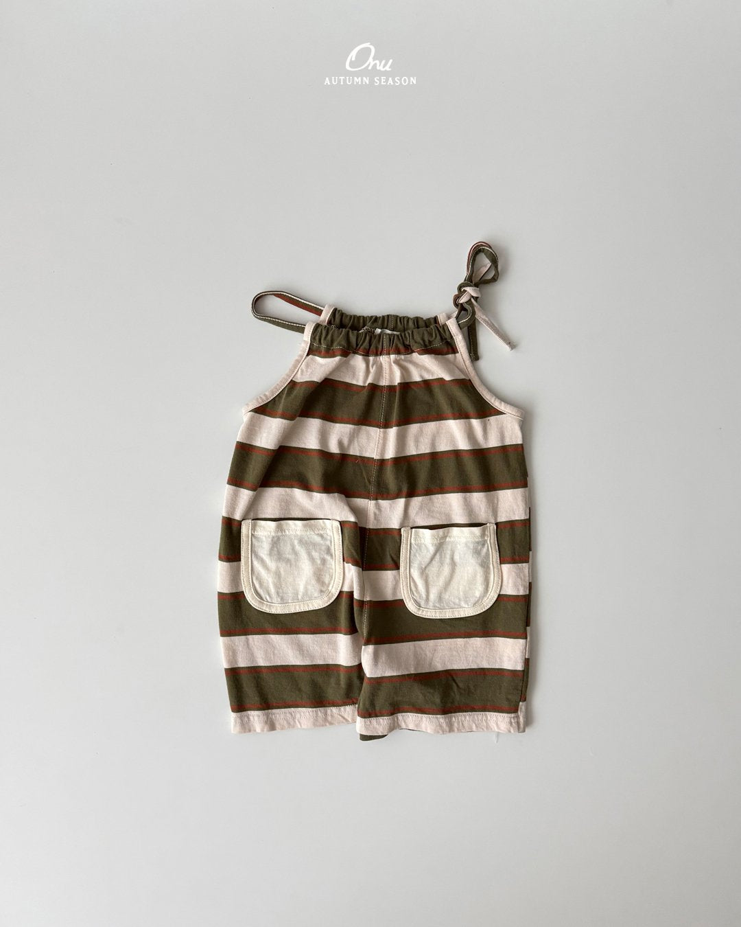 ［onu］String stripe ovrealls