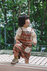 ［onu］String stripe ovrealls