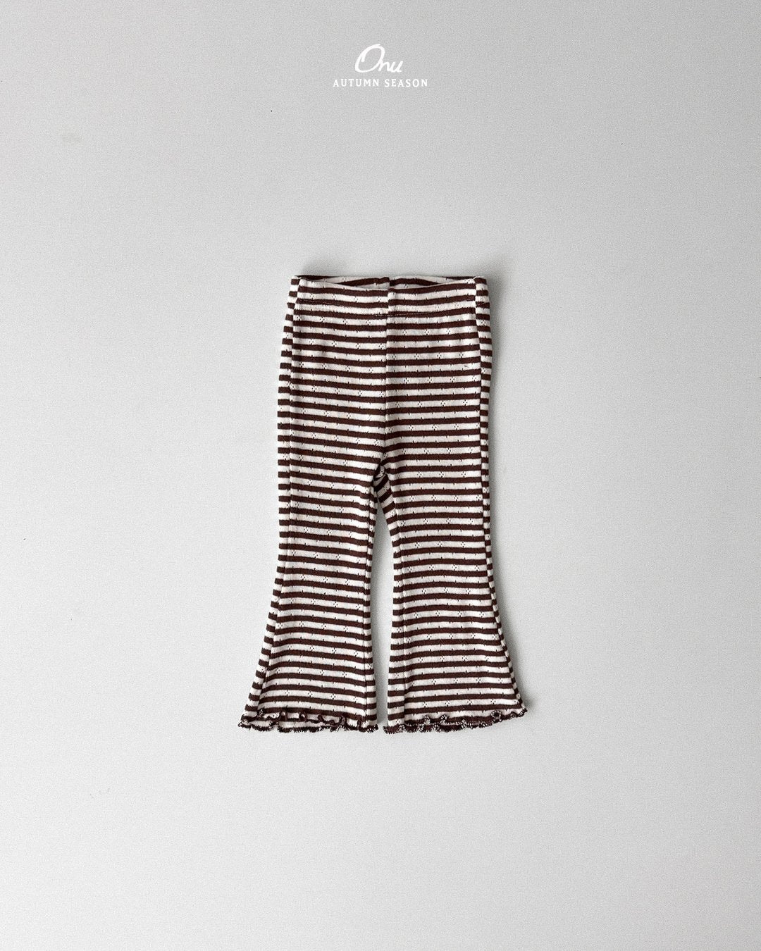 ［onu］Stripe mellow flare pants
