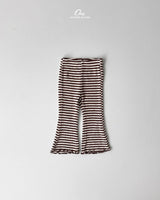 ［onu］Stripe mellow flare pants
