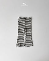 ［onu］Stripe mellow flare pants
