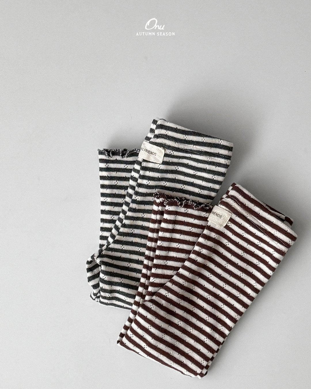 ［onu］Stripe mellow flare pants