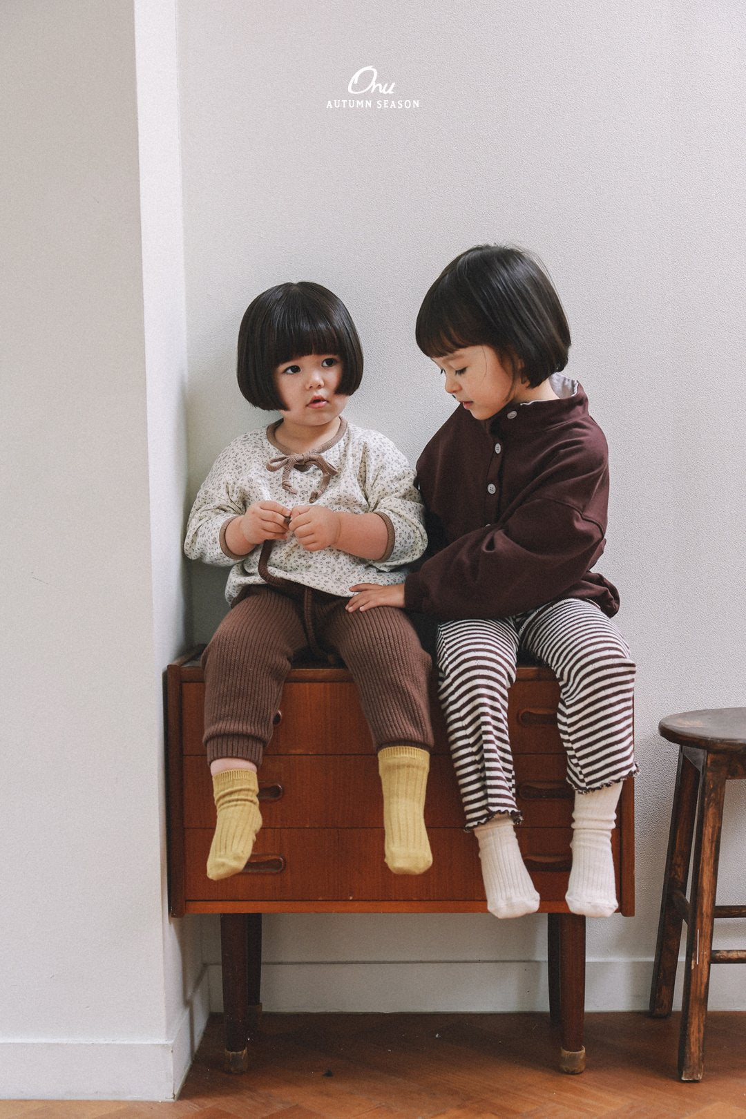 ［onu］Stripe mellow flare pants