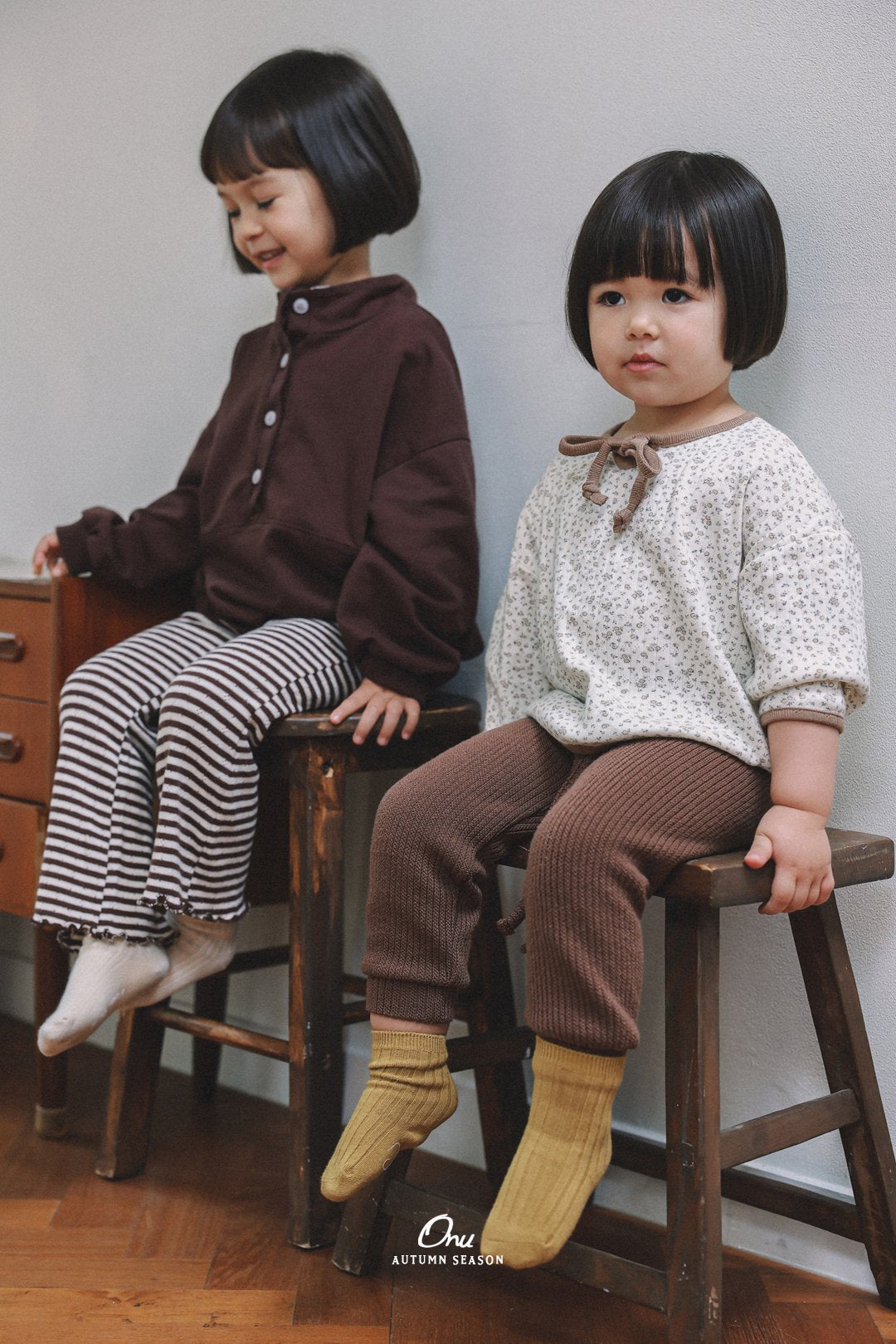 ［onu］Stripe mellow flare pants