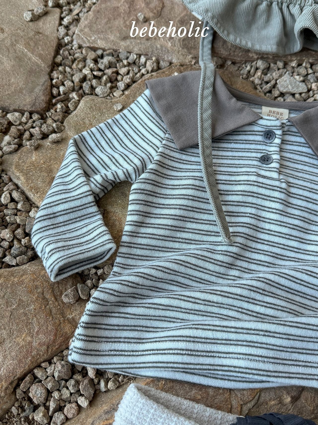 ［bebe holic］Stripe sailor collar tops