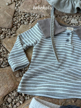 ［bebe holic］Stripe sailor collar tops