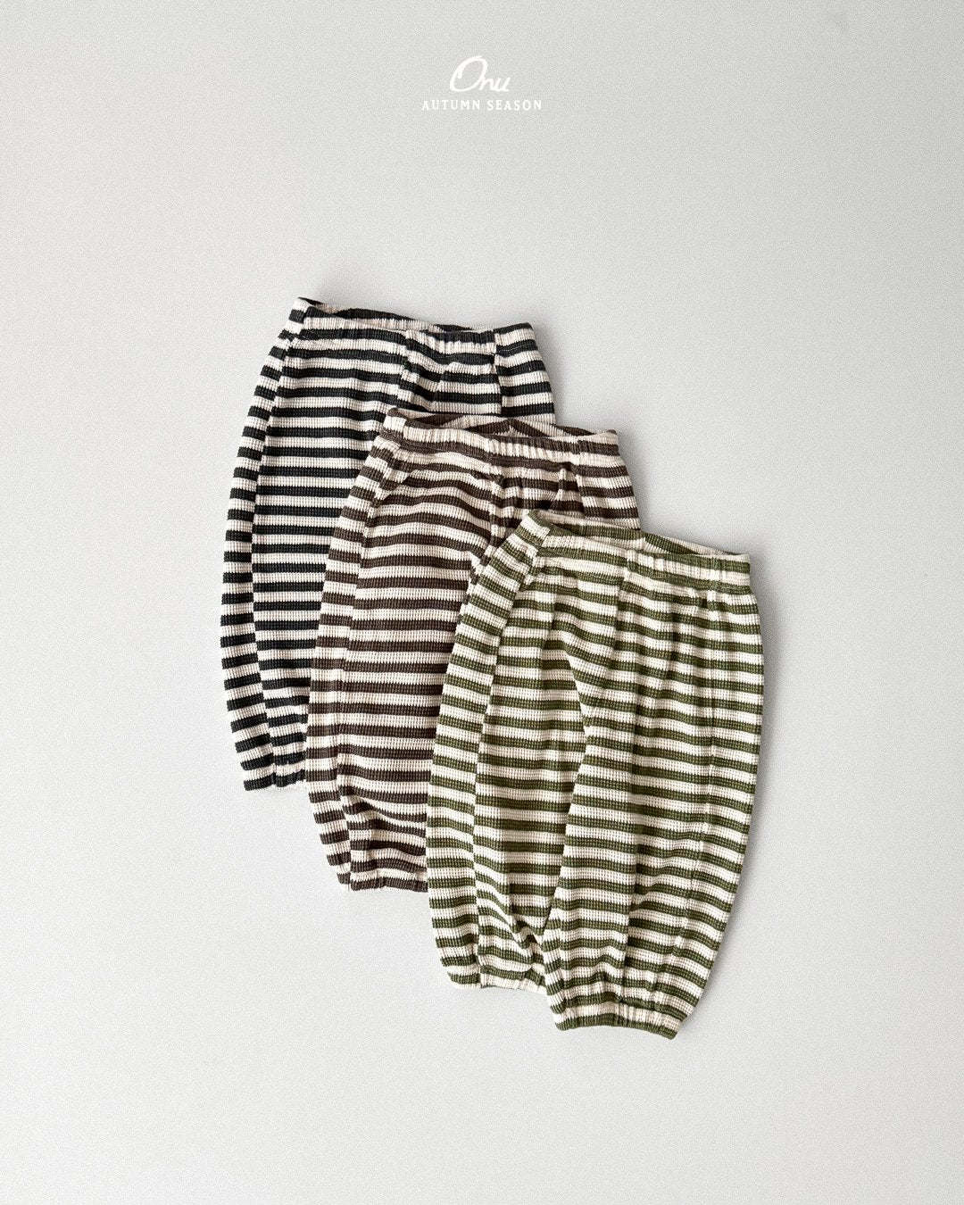 ［onu］Waffle stripe jogger pants