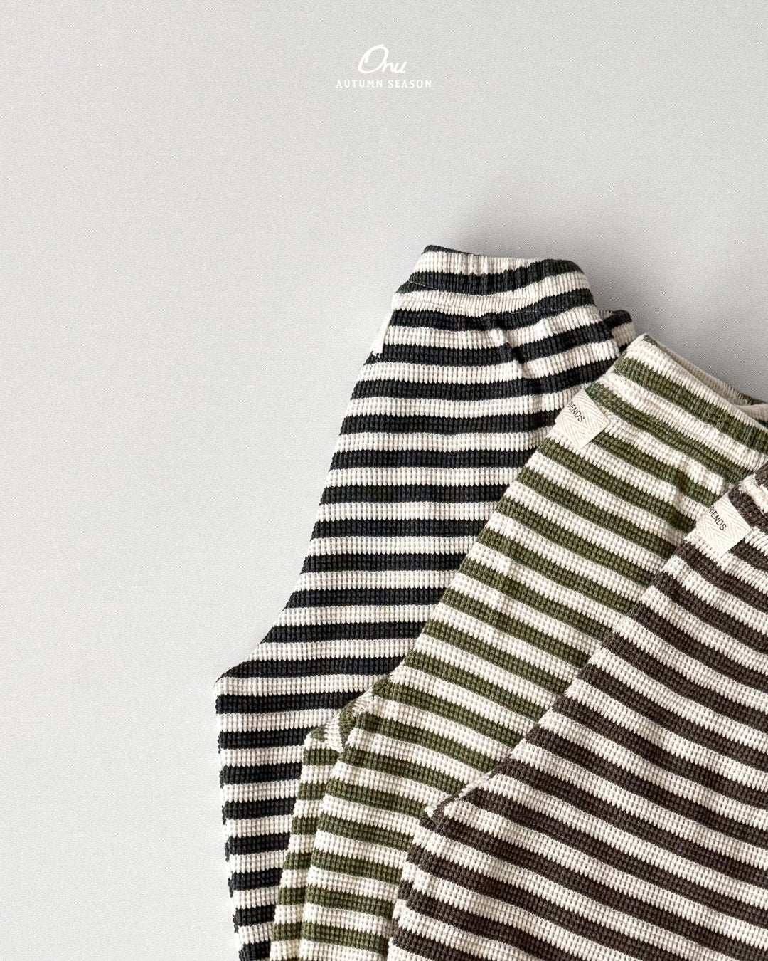 ［onu］Waffle stripe jogger pants