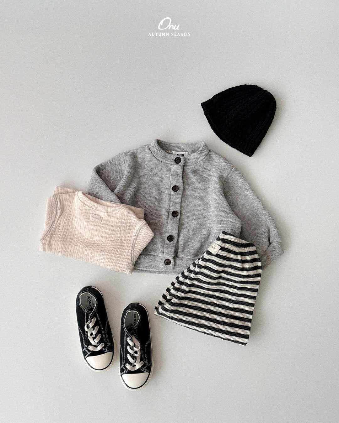［onu］Waffle stripe jogger pants