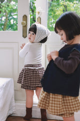 ［onu］Check lace skirt pants
