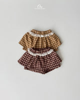 ［onu］Check lace skirt pants