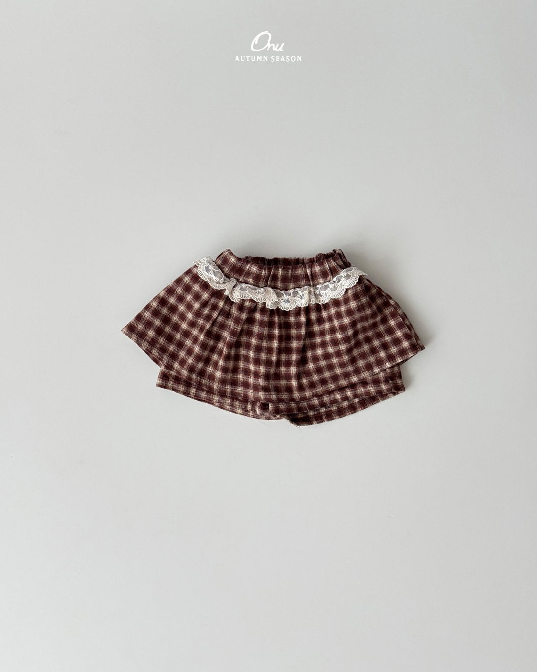［onu］Check lace skirt pants
