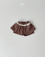 ［onu］Check lace skirt pants