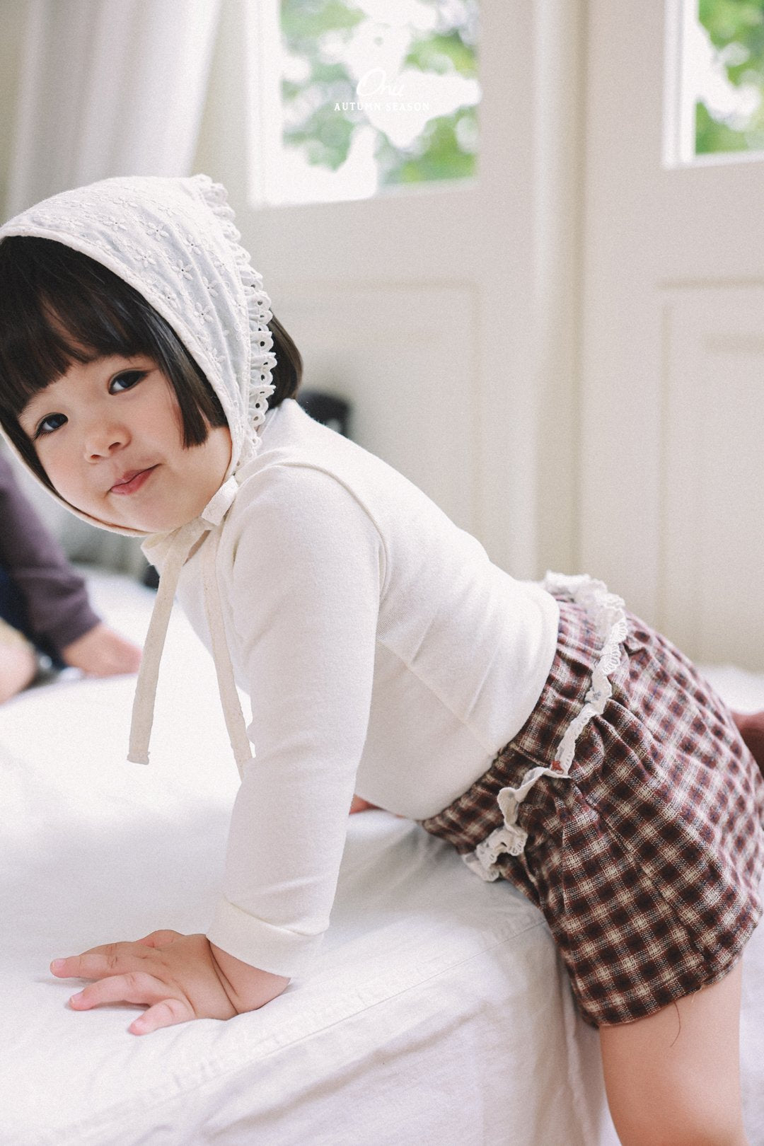 ［onu］Check lace skirt pants