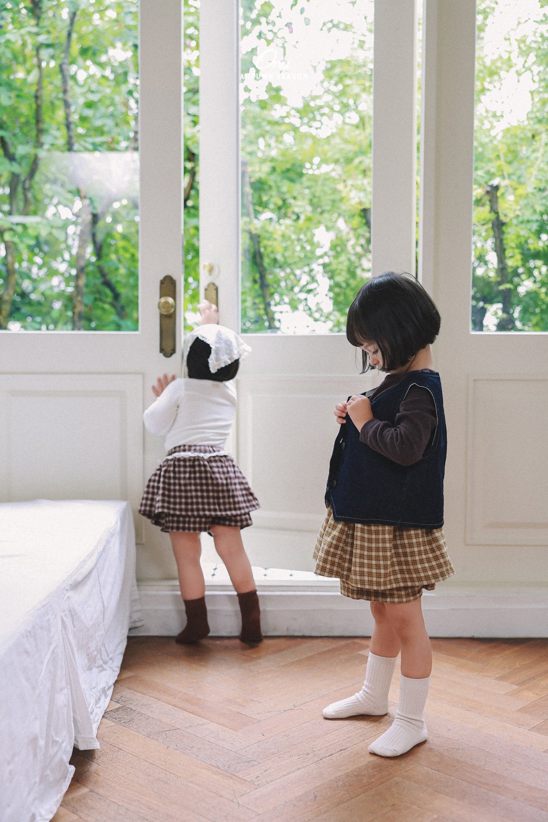 ［onu］Check lace skirt pants