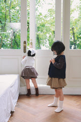 ［onu］Check lace skirt pants