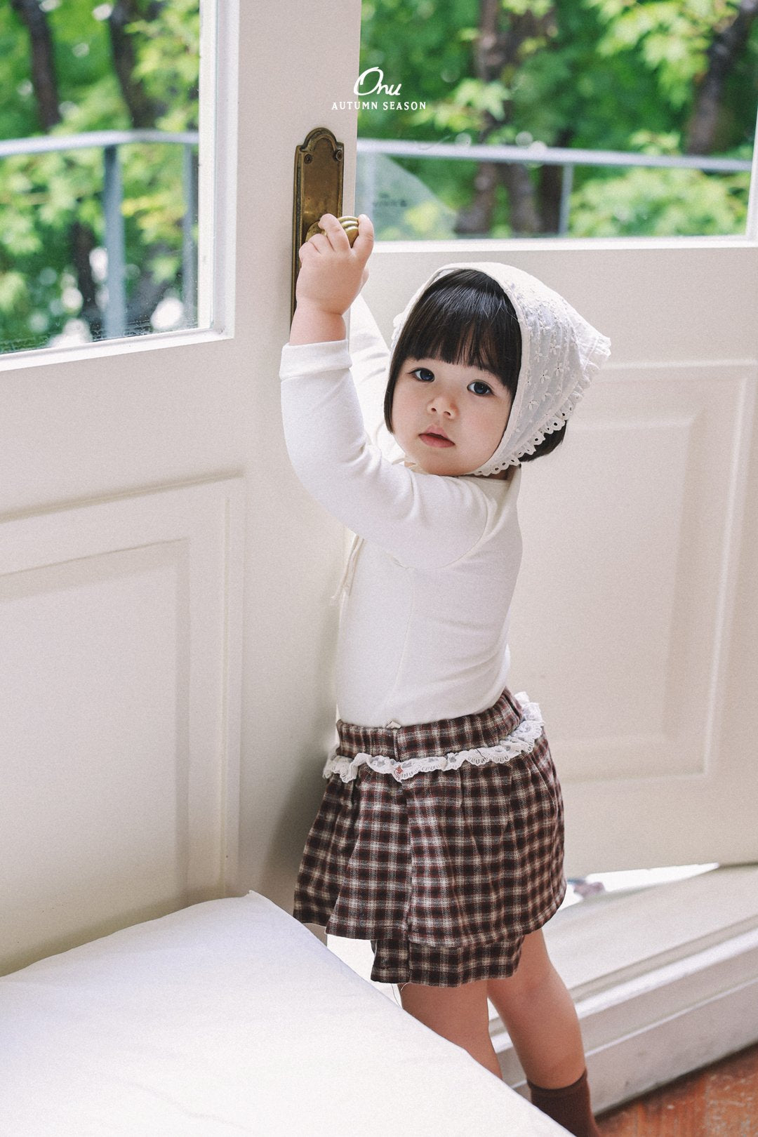 ［onu］Check lace skirt pants